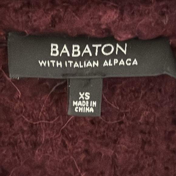 Aritzia Babaton Beekman Alpaca Boucle Cardigan Sweater XS Open Front Cranberry - Picture 11 of 11